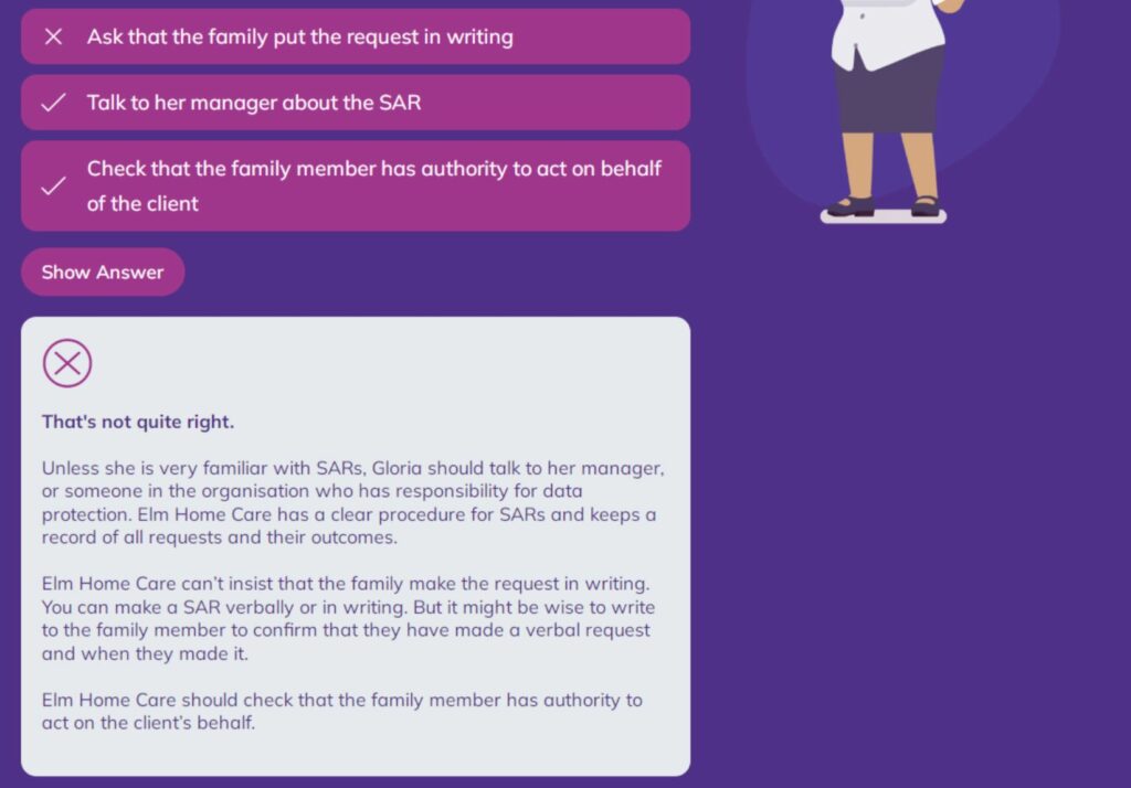 How to complete a module - Digital Care Hub