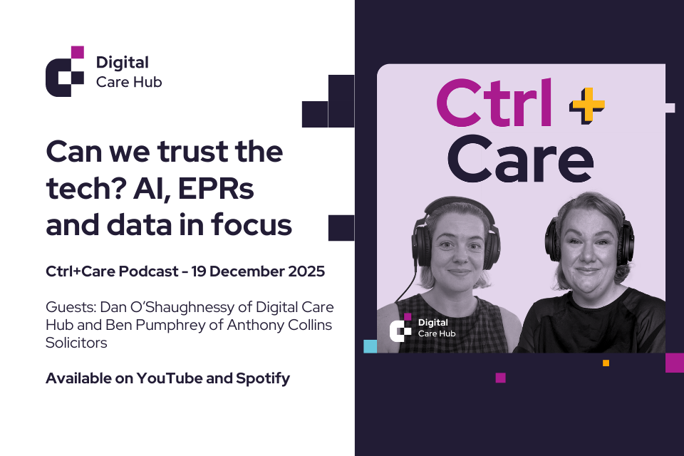 Image of Katie Thorn and Michelle Corrigan with title of latest Ctrl+Care Podcast